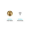 Uxcell Pearl Rivet Studs Kit, 10mm Pearl Rivets Faux Pearls Rivets Gold