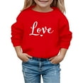 thumbnail image 4 of VNKIDY Girls Kids Valentine's Day Sweatshirt With Letter Heart Pattern Prints Long Sleeve Crewneck Loose Fit Athletic Pullover For Holiday Casual Daily Outdoor Wear Fashionable Tee, 4 of 4