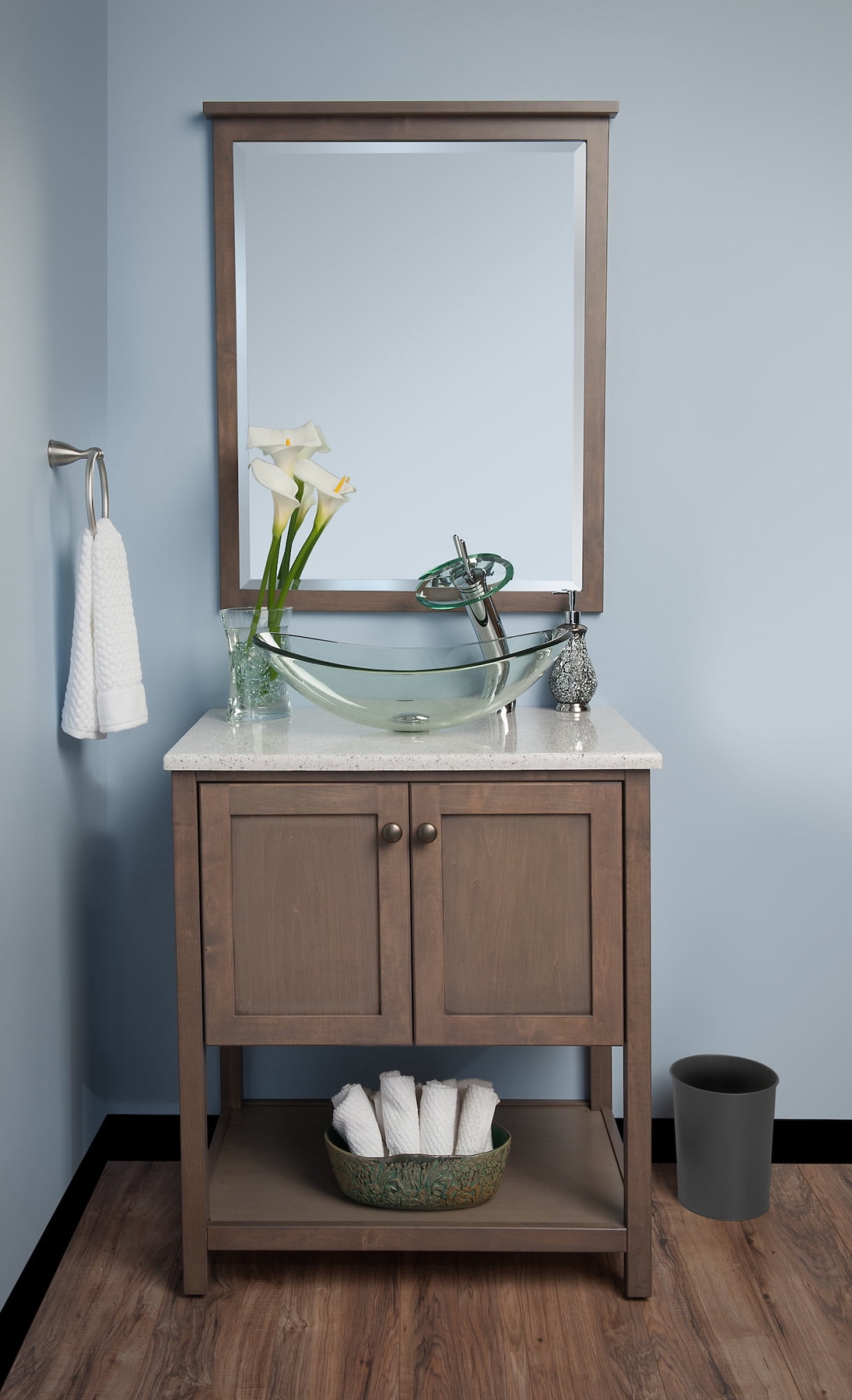 Miseno MNO-C423-BN Oval 21-1/2" Glass Vessel Bathroom Sink; Brushed Nickel Drain