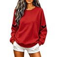 thumbnail image 2 of TKLPEHG Womens Halloween Sweatshirt Fashion Halloween Graphic Long Sleeve Crewneck Loose Fit Fall Clothes Casual Comfy Pullover (Red,XS), 2 of 5