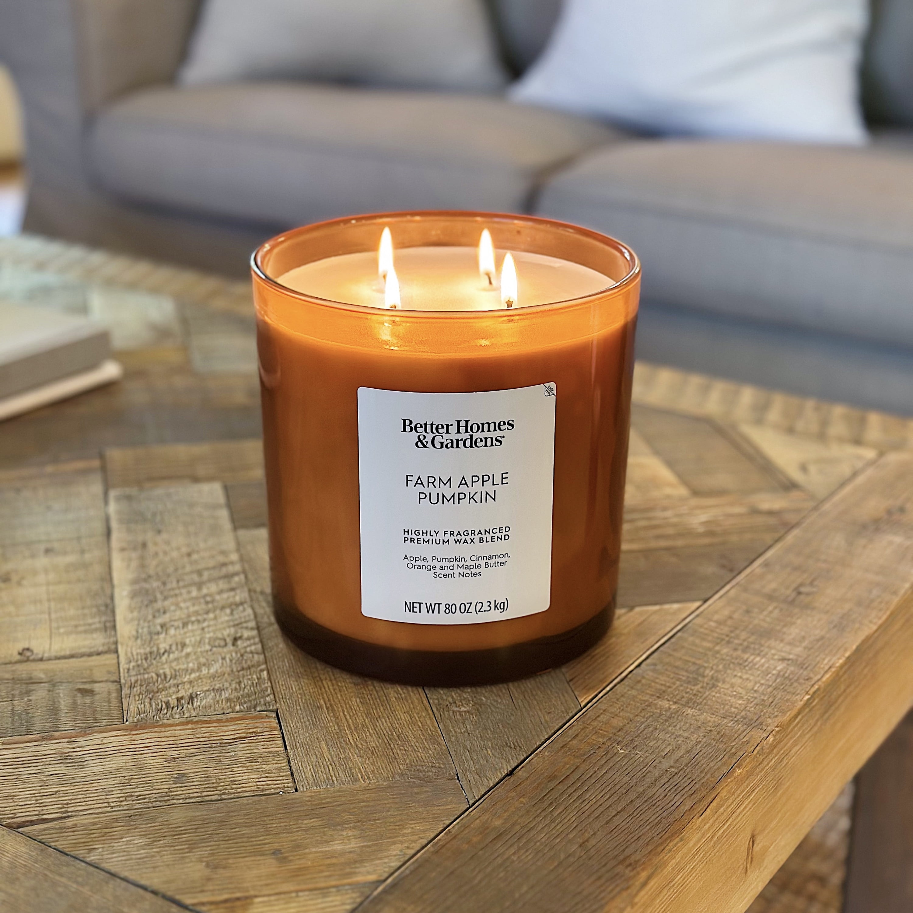 Better Homes & Gardens Farm Apple Pumpkin Scented 4-Wick 80oz (2.26 kg) Large Oversized Jar Candle