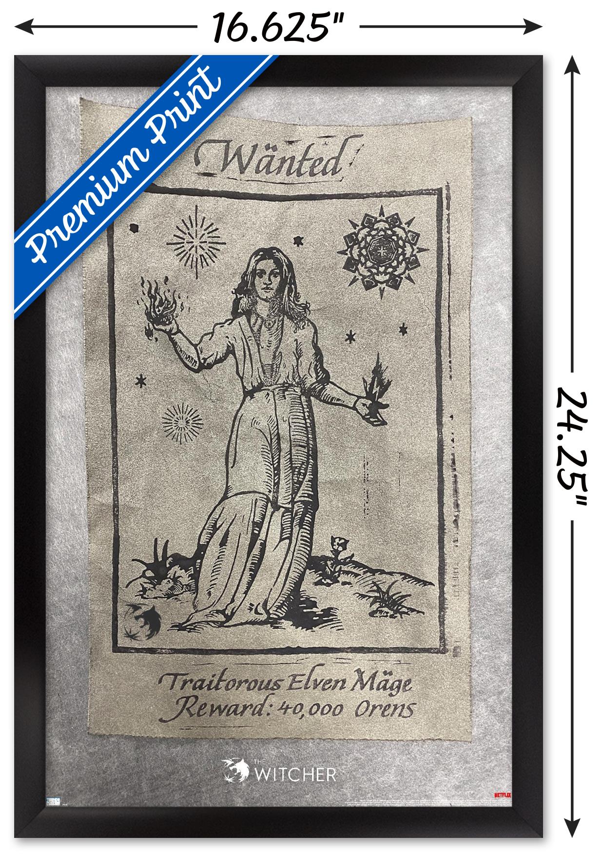 Netflix The Witcher Season 2 - Wanted Elven Mage Wall Poster, 14.725" x 22.375" Framed