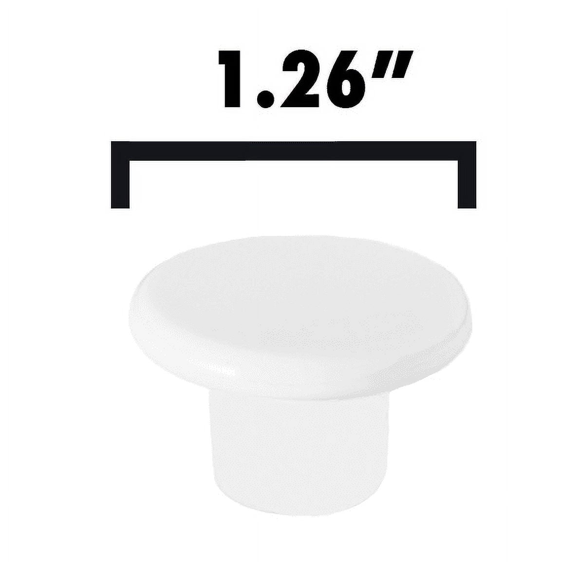 Würth White Plastic Round Mushroom Knob, 20 Pack