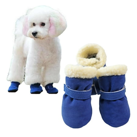 KYAIGUO Anti-Slip Dog Snow Boots Warm Winter Little Pet Dog Boots Waterproof Dog Shoes Snow Boots Paw Protector for Medium Small Dog