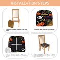 thumbnail image 4 of Happy Halloween Seat Covers for Dining Room Chairs Set Of 6,Stretch Printed Washable Chair Seat Cover with Elastic Ties and Button,Removable Waterproof Couch Cushion Covers, 4 of 6