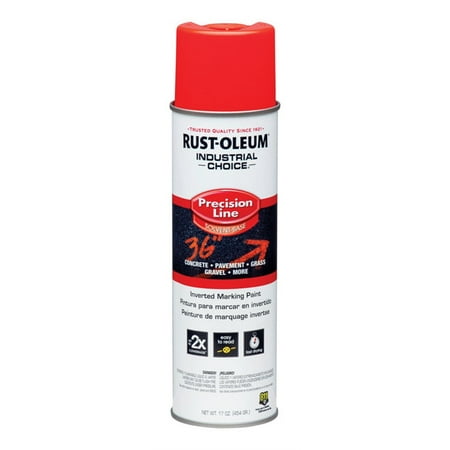 Rustoleum 203028 17 Oz Red-Orange Precision-Line Inverted Marking Paint Pack of 12