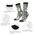 thumbnail image 4 of Fotbe Retro Bunny Floral Calcetas Largas con Estampado para Hombre y Mujer – Calcetas de Compresión Transpirables y Elásticas, Viajar y Uso Diario Talla 5-11, 4 of 6