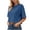 Blue, variant on Women's Summer Tops Casual Round Neck Cropped T-Shirts Drop Shoulder Half Sleeve Oversized Basic Tees