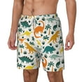 thumbnail image 2 of Uemuo Dinosaurs and Tropical Leaves Pattern Mens Swim Trunks Quick Dry Board Shorts with Mesh Lining, Stretch Beach Shorts Quick Dry No-Chafing Board Shorts-Small, 2 of 9