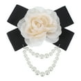 thumbnail image 1 of Broches de flores de rosa Uxcell, elegante camelia de tela con perlas y lazos, 1 of 1