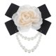thumbnail image 1 of Broches de flores de rosa Uxcell, elegante camelia de tela con perlas y lazos, 1 of 1