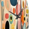 thumbnail image 3 of Designart "Playful Patterns Mid Century Pink Delight II" Mid-century Oversized Wall Clock, 3 of 5
