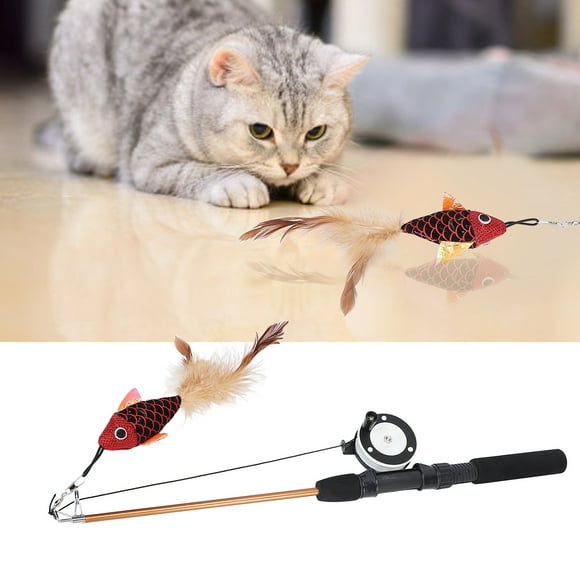 Cat Fishing Pole Toy, Retractable Cat Fishing Pole Toy Sturdy Multifunctional for Cats