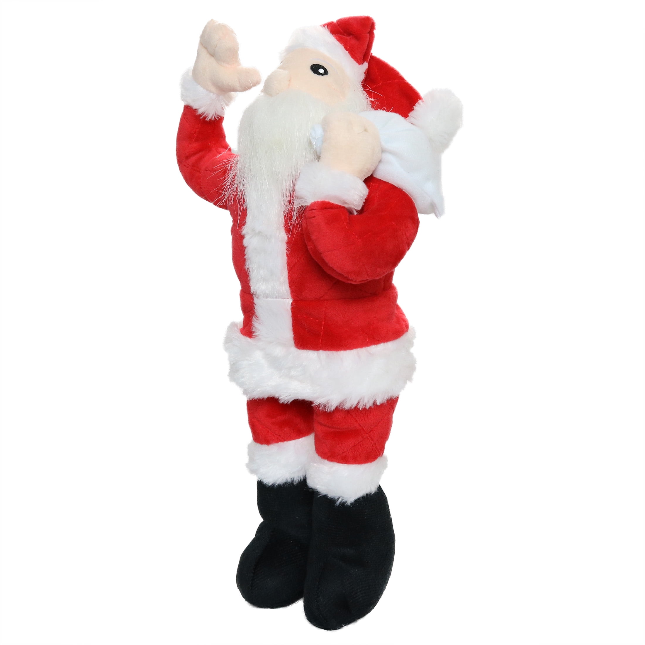 Mighty Arctic Santa Durable Squeaky Plush Dog Toy