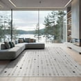 thumbnail image 2 of ODIKA 6'x9' Gray Beige Modern Geometric Grid Pattern Washable Area Rug Contemporary Abstract Rectangular Motif Layout Non-Slip, Easy Care, for Family Room, Living Mater Bedroom, 2 of 7