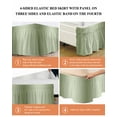 thumbnail image 6 of Sage Green Bed Skirt Ombre Solid Color Gradient Modern Art Bed Skirts Queen Size 18 Inch Drop, Wrap Around Dust Ruffle&nbsp;Bedskirt with Adjustable Elastic Belt for Queen Size Beds, 6 of 7
