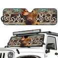 thumbnail image 5 of Uorisanigo Car Sun Shade Windshield Sunshade Heat Shield Sunshade Retro Aztec Highland Cow Print Sun Visor Mat Compatible with JK JKU TJ 2 Door / 4 Door(52.95x16.14nches), 5 of 7