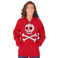 thumbnail image 3 of Skeleton Skull Crossbone Heart Symbol Zip Hoodie Sweatshirt Women Brisco Brands M, 3 of 6