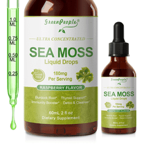 GreenPeople Sea Moss Liquid Drops | Thyroid Support, Immunity Booster & Detox with Burdock Root | Vegan, Non-GMO, Gluten-Free | 60 Servings (2 fl oz)