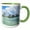Green/White, variant on 3drose, Guam Territory. Hotels Line Beach with Clear Tropical Waters., 15oz Mug