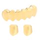 thumbnail image 2 of 2pcs Top & 6Botto Grills Tooth 18k Golden Boca Dientes Grills Bling Hip Hop - Oro Hugo Tapas de parrillas para dientes bucales, 2 of 10