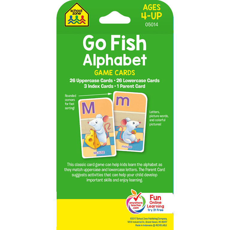 School Zone Go Fish Alphabet Game Cards Walmart