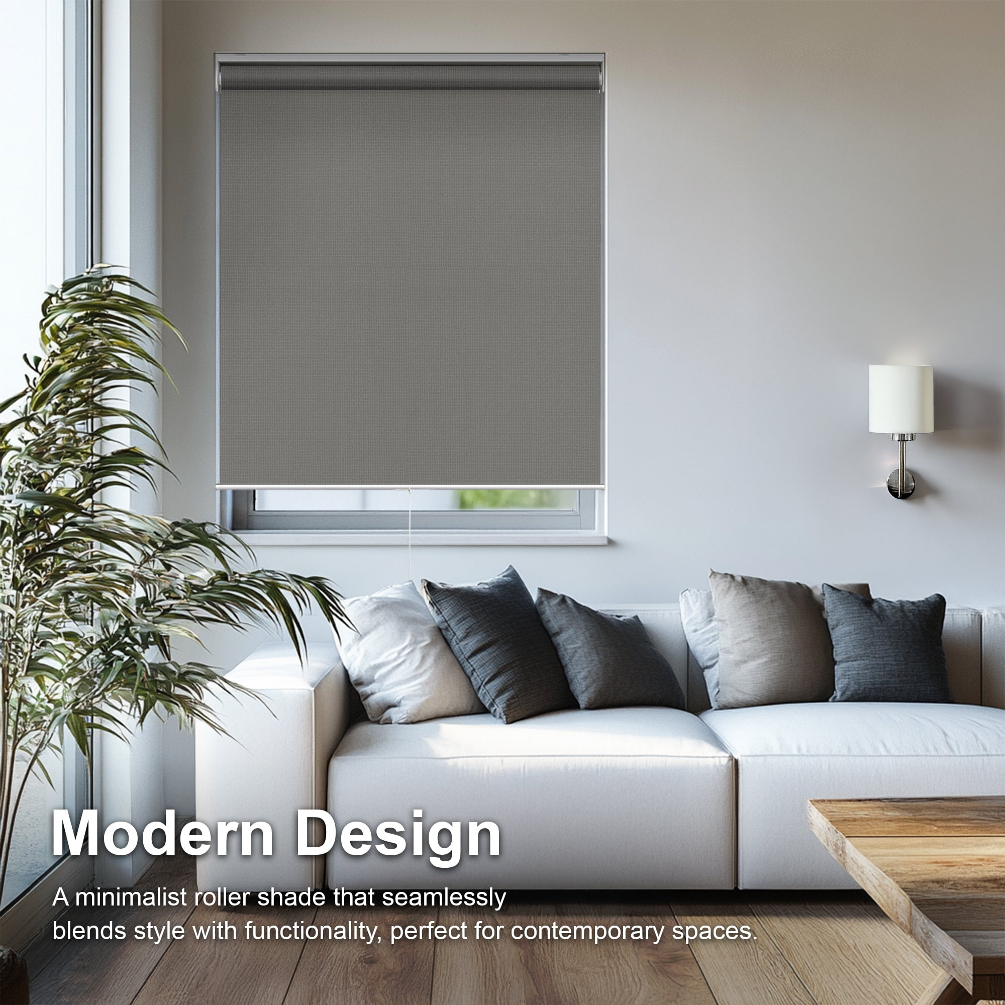 Chicology Roller Shades | Cordless Room Darkening and Light Filtering Window Blinds |68"W X 72"H| Privacy Shades for Bedroom & Living Room | Easy Install | Gray