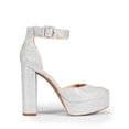 thumbnail image 4 of Sandalia DREAM PAIRS Plataforma Tacón Grueso Plateado con Brillo, 4 of 7