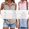 thumbnail image 3 of ClodeEU Women's Striped Sleeveless Button Down Shirt, Collared Casual Blouse Blue,Women's Plus L, 3 of 5
