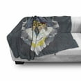 thumbnail image 3 of Zoo Soft Flannel Fleece Throw Blanket, Graphic Design of Coyote Wolf Beast Modern Portrait Geometric Colorful Print, Cozy Plush for Indoor and Outdoor Use, 50" x 70", Multicolor, by Ambesonne, 3 of 6