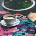 thumbnail image 3 of Ambesonne Romantic Floral Fitted Round Tablecloth, Boho Dreamy Flowers, 56"- 60" Diameter, Coral Pale Turquoise, 3 of 5