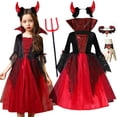 thumbnail image 2 of Disfraz de vampiro para niña, vestido de fantasía para carnaval, Cosplay para fiesta de 2 a 12 años, disfraz de Disney para actuación en escenario, 2 of 5