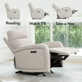 thumbnail image 5 of CHITA Electric Power Recliner, Zero Wall Hugger Recliners RV Recliners for Small Space Living Room, Faux Leather Single Sofa Chair with Adjustable Headrest USB&Type-C Charge, 5 of 6
