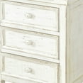 thumbnail image 3 of Rena Side End Table with 3 Drawers, 19 Inch Rustic White Mahogany Wood, 3 of 5