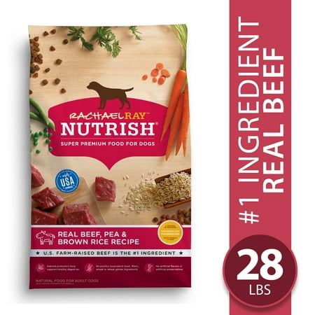 Rachael Ray Nutrish Natural Premium Dry Dog Food, Real Beef, Pea, & Brown Rice Recipe, 28