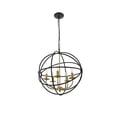 thumbnail image 2 of Living District LD4006D20BRD Octavia 5 Light Brass & Dark Brown Ceiling Pendant, 2 of 4