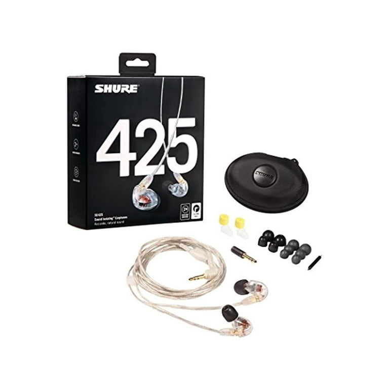 Shure SE425 Sound Isolating In-Ear Stereo Headphones (Clear)