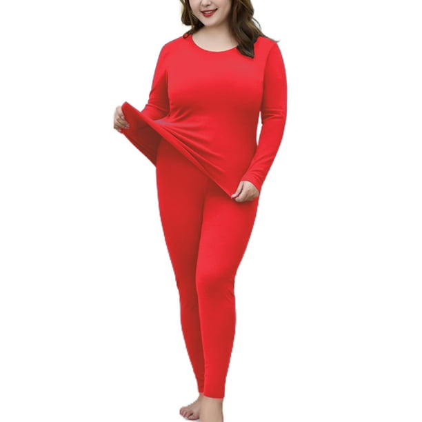 Womens Cotton Long Johns Set Winter Thermal Underwear 5XL 6XL Long Sleeve  Ladies Body Shaping Pajama