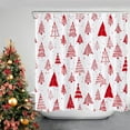 thumbnail image 5 of Christmas Shower Curtain Christmas Tree Red and White Shower Curtains for Bathroom Holiday Bathroom Curtain Decoration with Hooks 72x72 Inch, 5 of 6