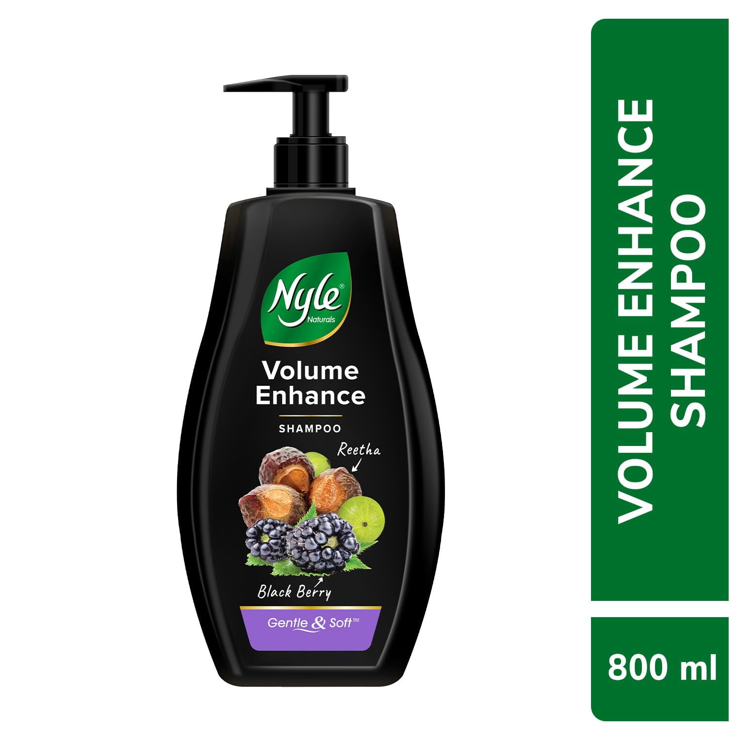 Nyle Naturals Volume Enhance Shampoo, With Blackberry, Reetha And