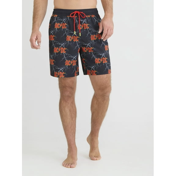 Rolling Stones Men's Surf and Licks Printed Swim Board Shorts, Sizes S-3XL