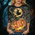 thumbnail image 2 of Godom Crew Neck Fall T-Shirt for Women Family Halloween Tops 3/4 Length Sleeve Pumpkin Graphic Tees, 2 of 4