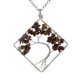 thumbnail image 1 of Zhuge Collar con colgante de árbol de la vida, collares, collar con árbol de la vida cuadrado curvo de piedra natural de colores enrollado a mano (marrón), 1 of 5
