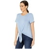 Karen Kane Short Sleeve Tie Front Top Chambray