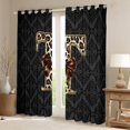 thumbnail image 2 of Homewish 2-Pack (42x84) Initial T Blackout Curtains - Gothic Boho Damask Leopard Print, 2 of 6