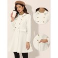 thumbnail image 2 of Abrigo de Invierno con Solapa para Mujer Abrigo con Doble Botonadura blanco M, 2 of 5