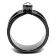 thumbnail image 3 of IP Light Black (IP Gun) Stainless Steel Ring with Top Grade Crystal in Clear for Men Clear Stone Color Style TK2897 Size 13, 3 of 4