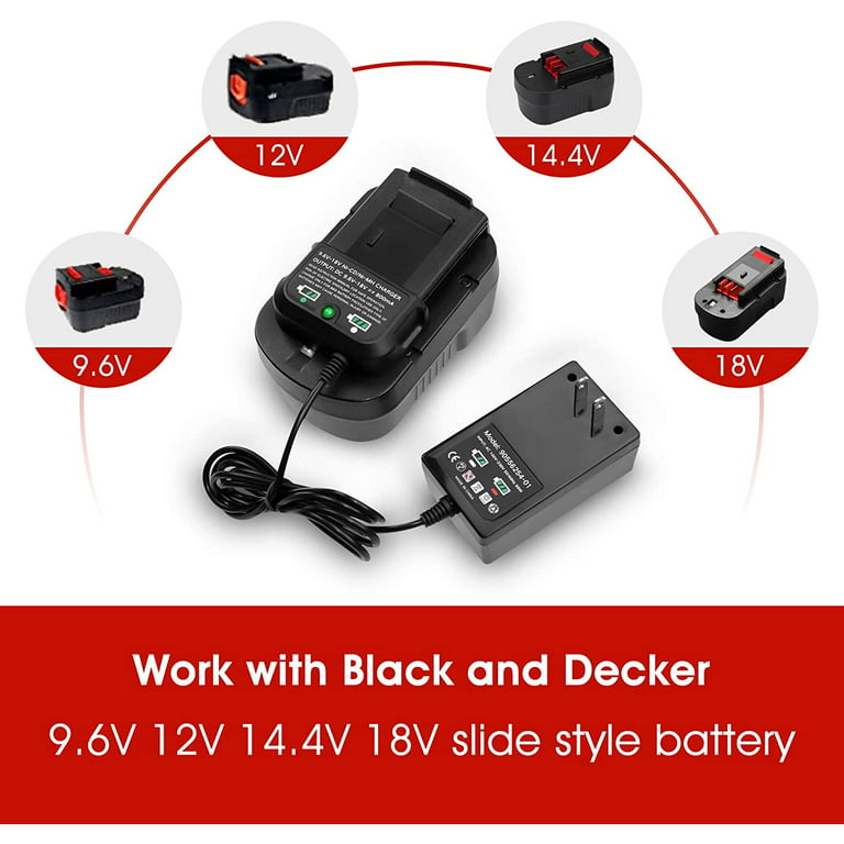  NiCad Slide Pack Battery Charger for Black & Decker 90592360-01  9.6v 12v 14.4v 18v : Tools & Home Improvement
