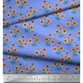 thumbnail image 2 of Soimoi Poly Georgette Fabric Leaves & Daisy Floral Decor Fabric Printed Yard 52 Inch Wide, 2 of 3