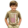 thumbnail image 4 of EliteGoogv Kids Unisex Boys Girls Graphic T-Shirts 4th of July Outfit Crewneck Short Sleeve Dry-Fit / Moisture-Wicking Tee Tops 250th Independence Day Summer Casual ,Khaki,12Y - 13Y, 4 of 4